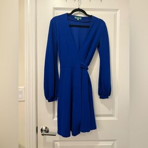 Royal Blue Long Sleeve Wrap Dress size 2/S